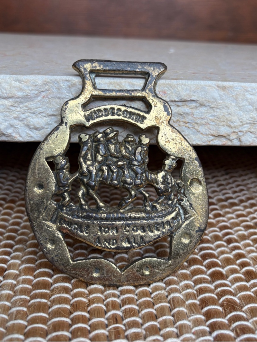 Vintage English Parade Horse Brass Medallion Widdecombe Uncle Tom Cobley & All